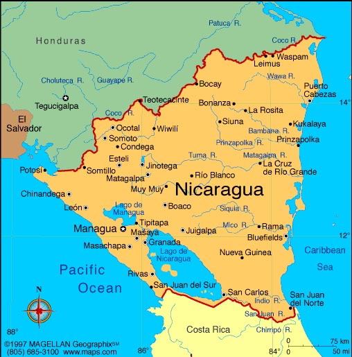 Map of Nicaragua